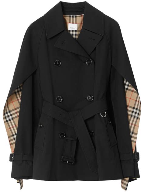 lederjacke burberry|Burberry cashmere cape jacket.